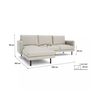 4-osobowa sofa narożna BRERA – beżowa City Sofa small 4