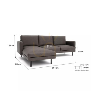 4-osobowa sofa narożna BRERA (lewa strona) – kolor taupe City Sofa small 4