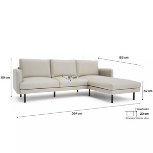 4-osobowa sofa narożna BRERA – beżowa City Sofa small 4
