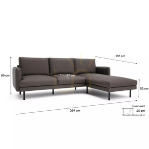 4-osobowa sofa narożna BRERA (prawa strona) – kolor taupe City Sofa small 4
