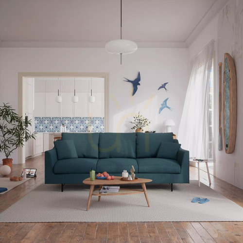 Sprawdź Sofa trzyosobowa ALFAMA – ciemnoniebieska City Sofa