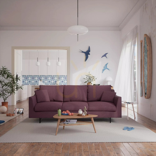 Sprawdź Sofa trzyosobowa ALFAMA – bordowa City Sofa