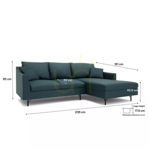 4-osobowa sofa narożna ALFAMA – ciemnoniebieska City Sofa small 4