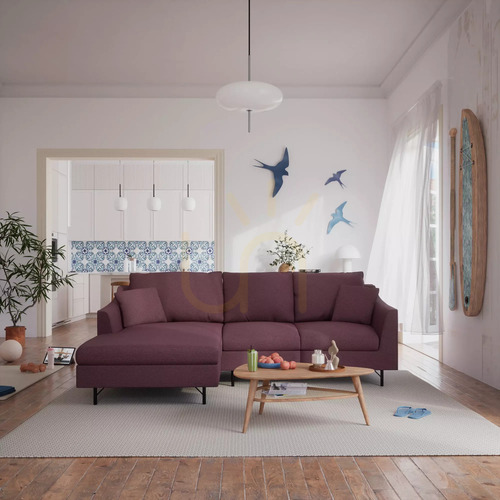 Sprawdź 4-osobowa sofa narożna ALFAMA – bordowa City Sofa