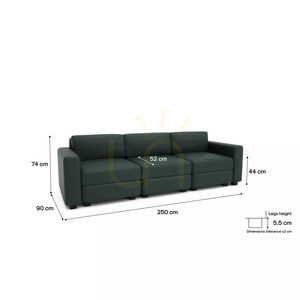 3-osobowa sofa modułowa GRACIA – zielona City Sofa small 4