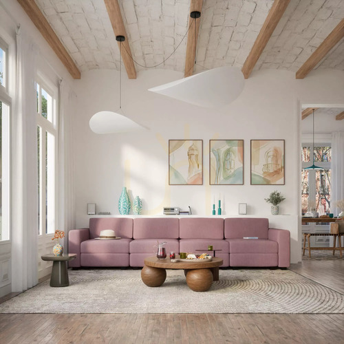 Sprawdź 4-osobowa sofa modułowa GRACIA – zgaszony róż City Sofa