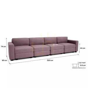 4-osobowa sofa modułowa GRACIA – zgaszony róż City Sofa small 4