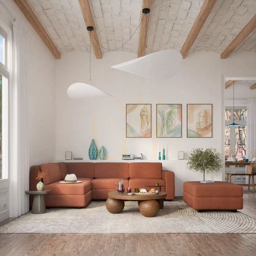 Sprawdź 4-osobowa narożna sofa modułowa GRACIA – kolor terakota City Sofa