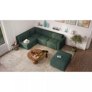 4-osobowa narożna sofa modułowa GRACIA – zielona City Sofa small 5