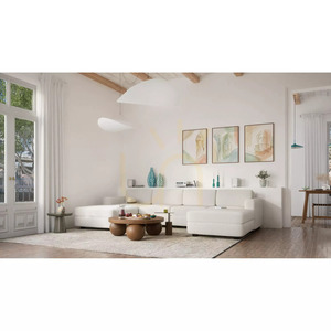 Sofa modułowa GRACIA – w kształcie litery U, 180 x 320 x 180 cm – kremowo-beżowa City Sofa small 6