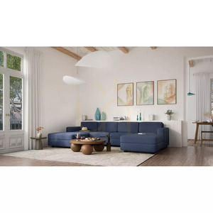 Sofa modułowa GRACIA – w kształcie litery U, 180 x 320 x 180 cm – ciemnoniebieska City Sofa small 6