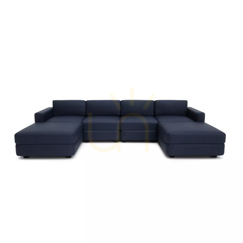 Sprawdź Sofa modułowa GRACIA – w kształcie litery U, 180 x 320 x 180 cm – ciemnoniebieska City Sofa