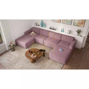 Sofa modułowa GRACIA – w kształcie litery U, 180 x 340 x 180 cm – kolor zgaszonego różu City Sofa small 5