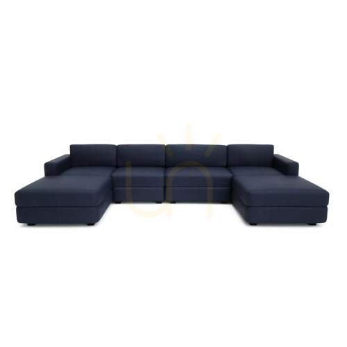 Sprawdź Sofa modułowa GRACIA – w kształcie litery U, 180 x 340 x 180 cm – ciemnoniebieska City Sofa