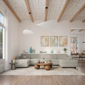 Sofa modułowa GRACIA – w kształcie litery U, 180 x 360 x 180 cm – beżowo-szara City Sofa small 1