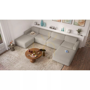Sofa modułowa GRACIA – w kształcie litery U, 180 x 360 x 180 cm – beżowo-szara City Sofa small 5