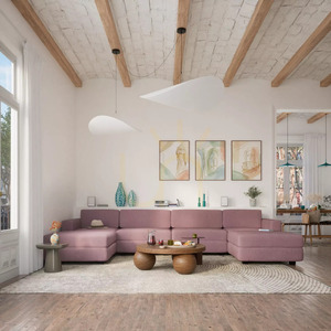 Sofa modułowa GRACIA – w kształcie litery U, 180 x 360 x 180 cm – kolor zgaszonego różu City Sofa small 1