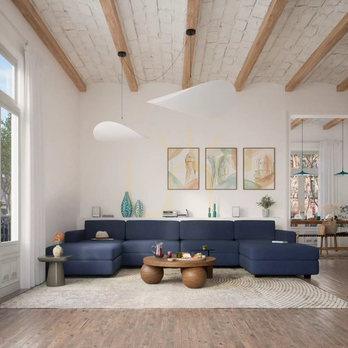 Sprawdź Sofa modułowa GRACIA – moduł końcowy – ciemnoniebieska City Sofa