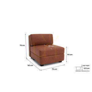 Sofa modułowa GRACIA – pojedynczy moduł – kolor terakota City Sofa small 4
