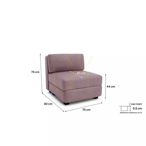 Sofa modułowa GRACIA – pojedynczy moduł – kolor zgaszonego różu City Sofa small 4