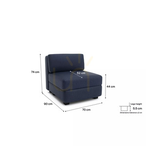 Sofa modułowa GRACIA – pojedynczy moduł – ciemnoniebieska City Sofa small 4