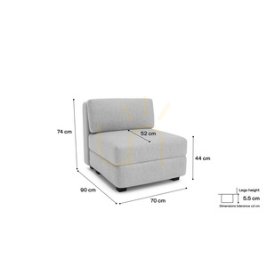 Sofa modułowa GRACIA – pojedynczy moduł – szara City Sofa small 4