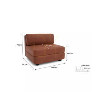 Sofa modułowa GRACIA – duży moduł pojedynczy – kolor terakota City Sofa small 4