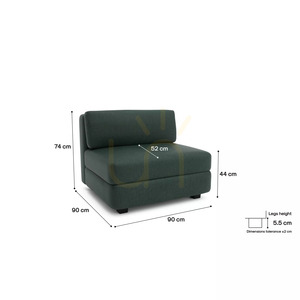 Sofa modułowa GRACIA – duży moduł pojedynczy – zielona City Sofa small 4