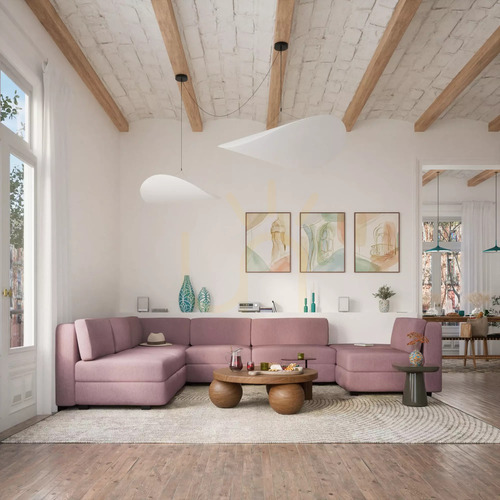 Sprawdź Sofa modułowa GRACIA – moduł narożny – kolor zgaszonego różu City Sofa
