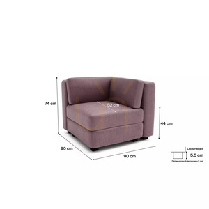 Sofa modułowa GRACIA – moduł narożny – kolor zgaszonego różu City Sofa small 4