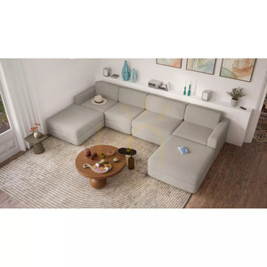 Sofa modułowa GRACIA – duży moduł pufowy – beżowo-szary City Sofa small 6