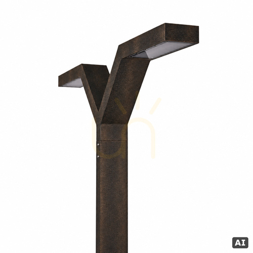Sprawdź Latarnia ogrodowa dwuramienna Trysil 1000BC LED 263 cm, czarna z miedzianą patyną, NORLYS
