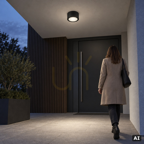 Sprawdź Plafon zewnętrzny LED Sol 4058BL Ø20 cm, 19,3 W, 4000K, DALI-2, czarny, NORLYS