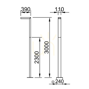 Latarnia ogrodowa NORLYS Asker 5225BL czarna LED 19,7 W 300 cm small 5
