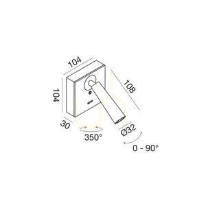 Kinkiet Gea Luce GAP592 LED 3 W 3000 K złoto matowe, regulowany, z włącznikiem small 1