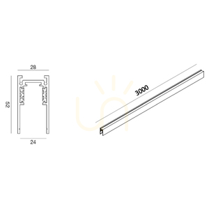 Szyna Magnetyczna Slim GBIN13 3 m Czarny Gea Luce small 1