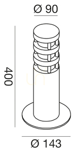 Słupek oświetleniowy GES013 Srebrny Gea Luce IP54 small 1
