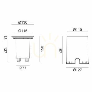 Lampa najazdowa Gea Luce GES272 wpuszczana w grunt GU10 IP67 small 1