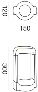 Słupek ogrodowy LED Gea Luce GES450, antracytowy, 30 cm, 4000 K, IP65 small 1