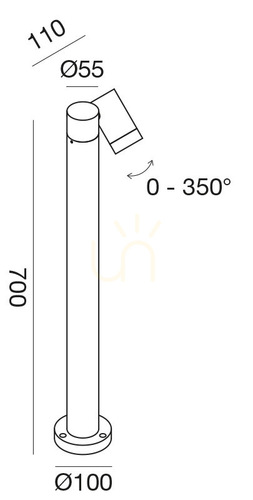 Sprawdź Słupek ogrodowy Gea Luce GES1111 brązowy 70 cm GU10 IP65