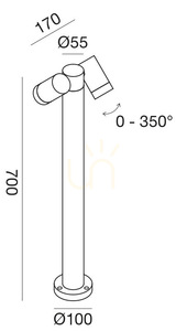 Słupek oświetleniowy GES1113 Brązowy Gea Luce IP65 small 1