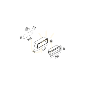Wpuszczana oprawa schodowa Gea Luce GES1191N antracytowa LED 13 W IP65 small 1