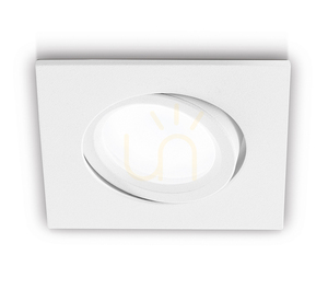 Oczko sufitowe Gea Luce GFA051, kwadratowe 84 × 84 mm, regulowane, GU10 max 35 W, biel matowa small 0