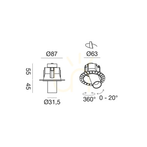 Oprawa wpuszczana GFA1693 Czarny Gea Luce small 1