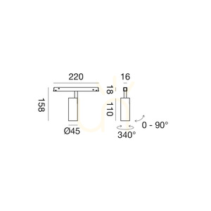 Czarny reflektor szynowy 48 V Gea Luce GFA1771CD LED 12 W 967 lm 3000 K small 1