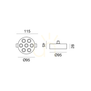 Oprawa do szynoprzewodu 48 V Gea Luce GFA1892 matowe złoto LED 8 W small 1