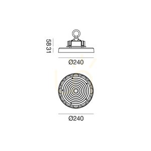 Przemysłowa oprawa wisząca LED Gea Luce GLI020 czarna 100 W IP65 small 1