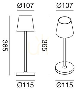 Lampa stołowa bezprzewodowa Gea Luce GLS032, LED 3 W, 300 lm, 3000 K, IP54, biała small 4
