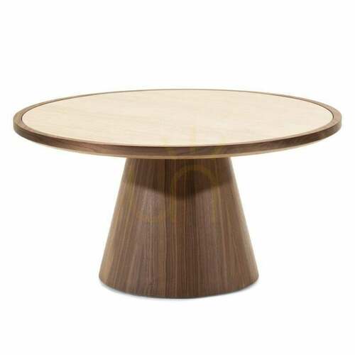 Sprawdź Stolik kawowy WASABI 80 cm, okrągły, trawertyn/orzech Nova Nook