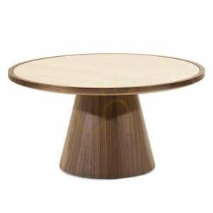 Stolik kawowy WASABI 80 cm, okrągły, trawertyn/orzech Nova Nook small 0
